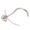 Claw Set Jewel (2mm) - Clear - Silver Nose Stud